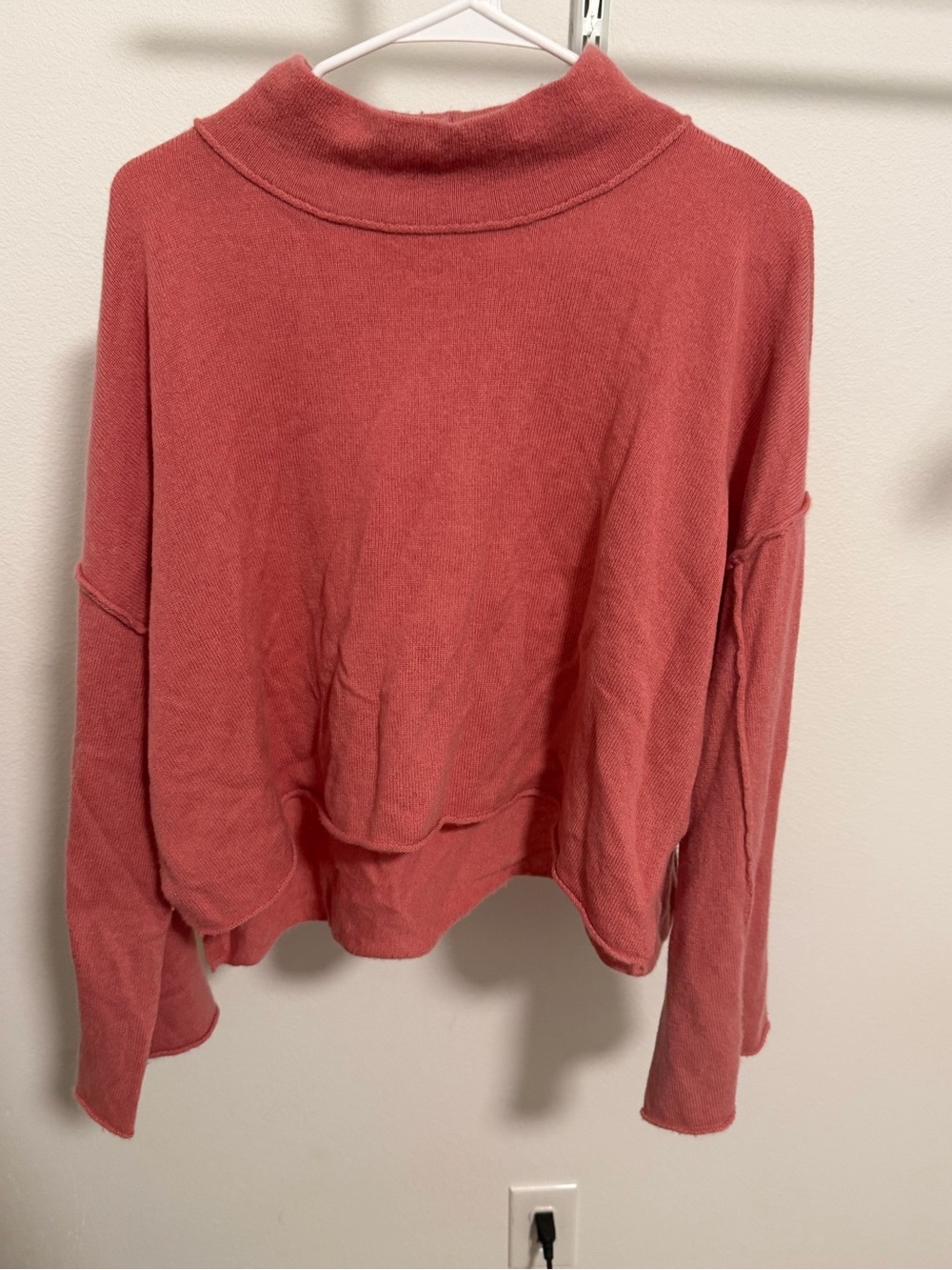 Free People Lightweight Mock Neck Sweater - Rose Pink